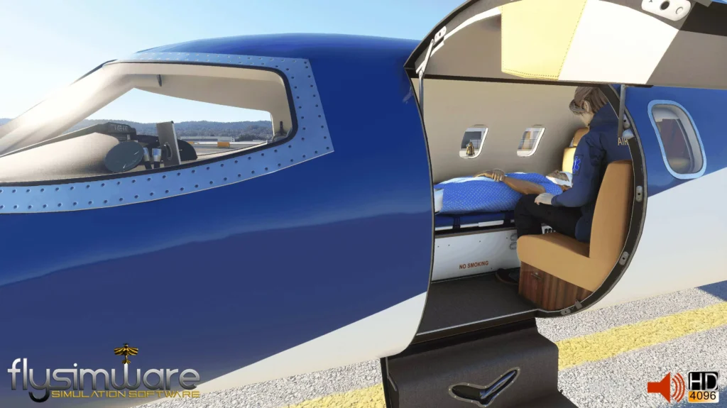 Entrée à l'intérieur du Learjet 35A pour MSFS