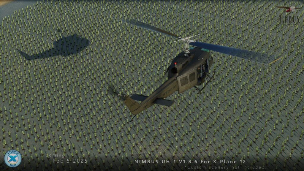 L'UH-1 survain les rizières