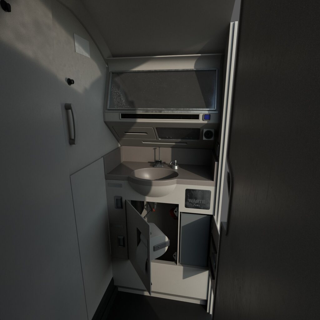 Les toilettes dans l'ERJ 145