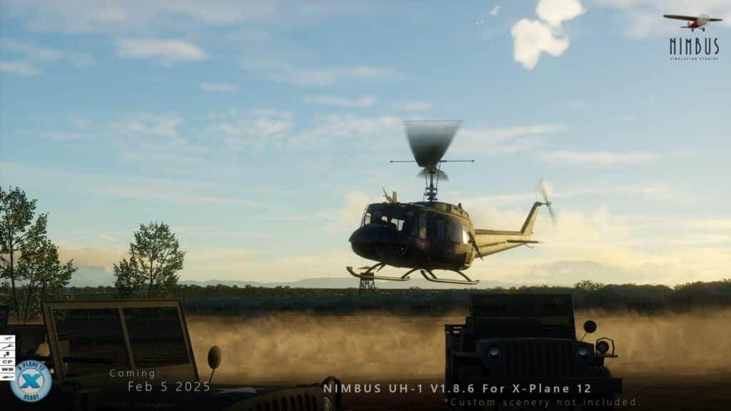 Bell Uh-1 de Nimbus maintenant compatible avec X-Plane 12