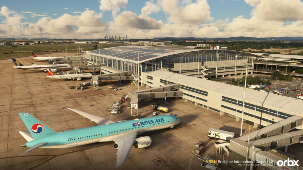 ORBX BRISBANE V2 - Vue de rampe du terminal et du hall de passagers