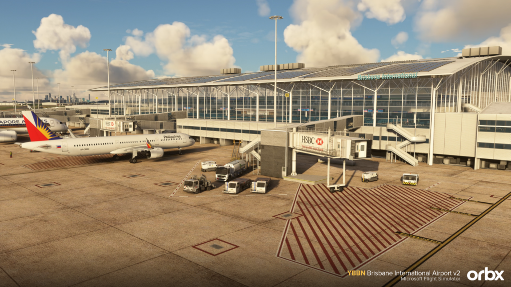 Orbx Brisbane V2 - Vue des jets de terminal