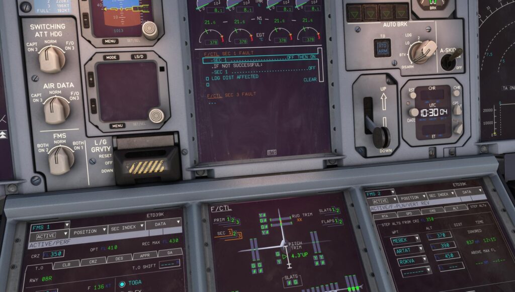 A380X Cudder Trim sur PFD