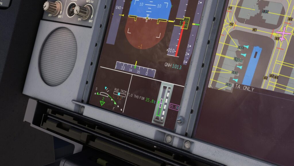 A380X Cudder Trim sur PFD