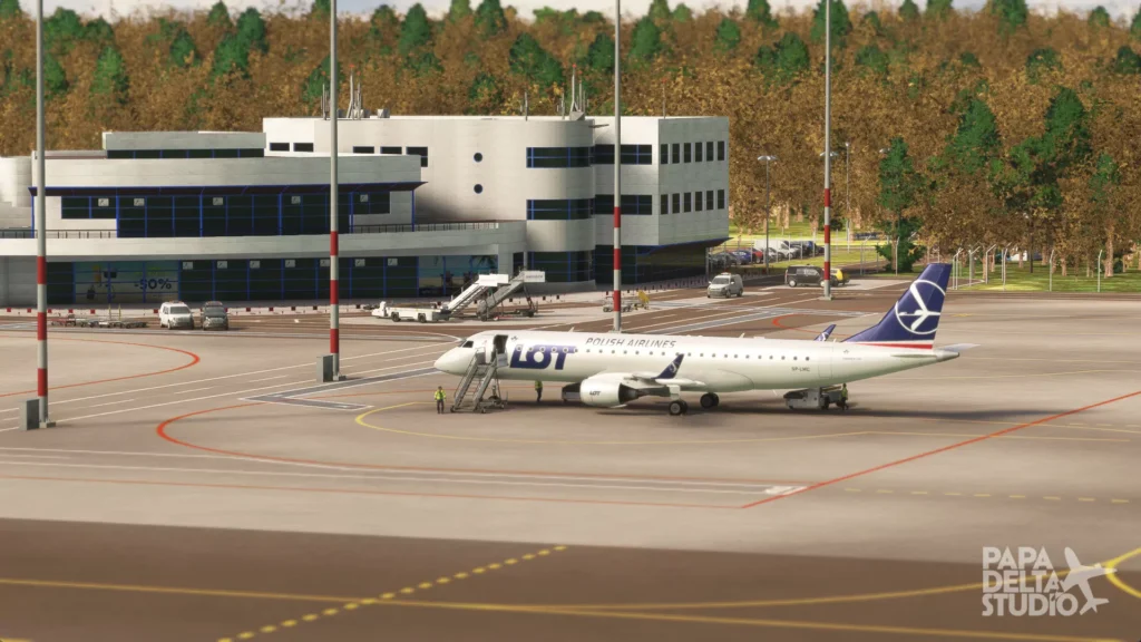 Papa Delta Szczecin Goleniow Rampside Image montrant un lot d'avions d'embraer.