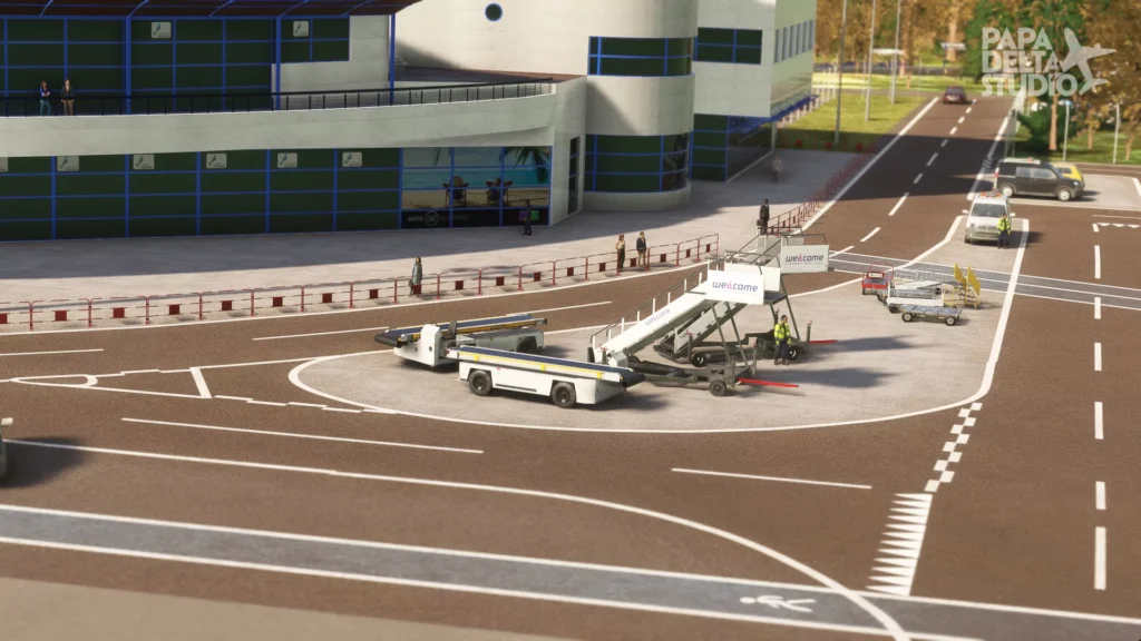 Papa Delta Szczecin Goleniow Airport Rampside Image montrant les escaliers