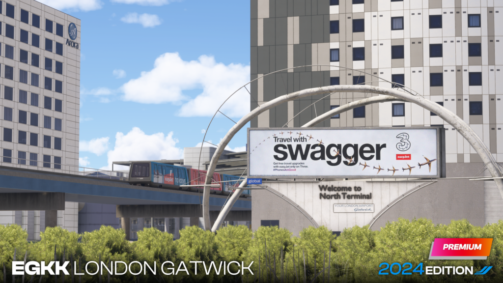 Inibuilds Gatwick Signe près du terminal nord