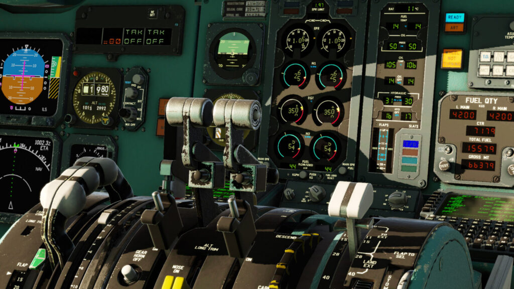 Close Up Abordant quadrant tirée du MD-80 Pro rotation pour X-Plane 12