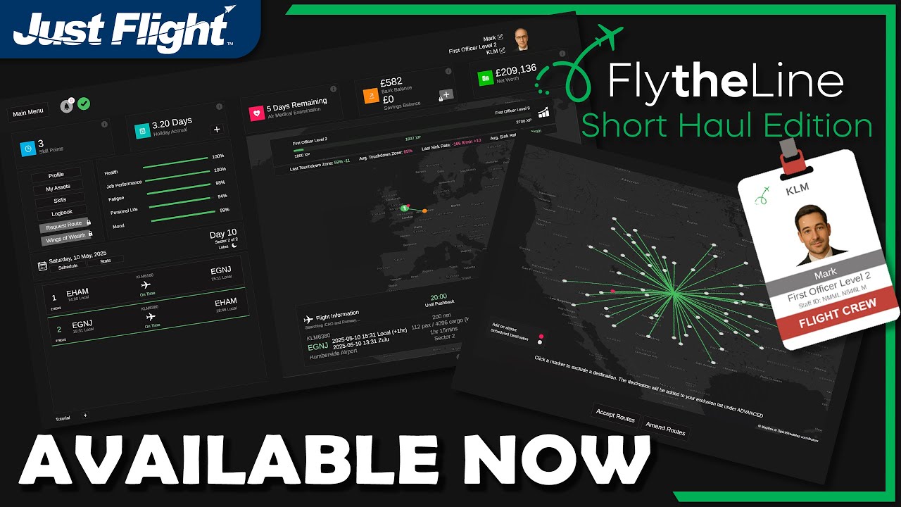 Fly the Line - Short Haul Edition - Sortie - Application de carrière I Just Flight