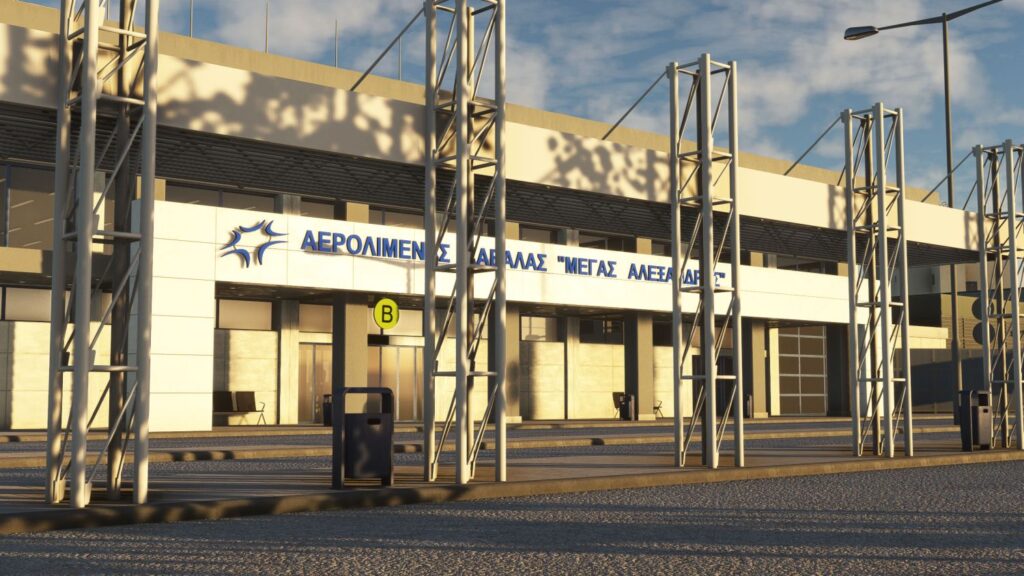 Aéroport de Kavala dans le simulateur de vol Microsoft.