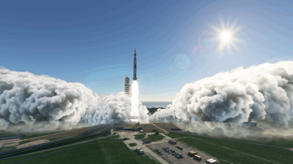 Saturn V lancement à Kennedy dans MSFS