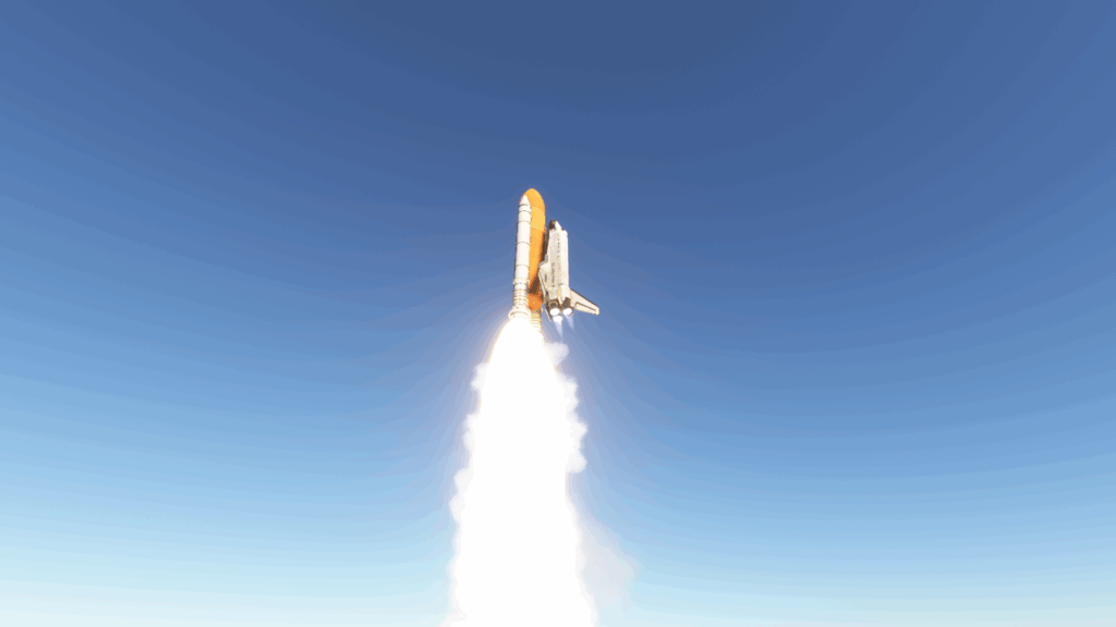 Navette de la NASA volant dans MSFS