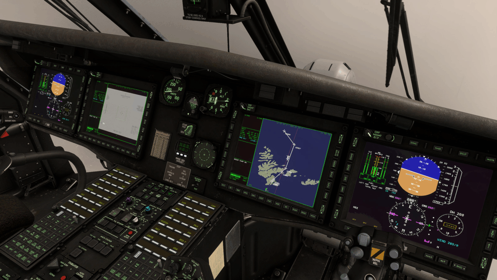 Simulations d'oiseaux noirs MH60 COCKPIT