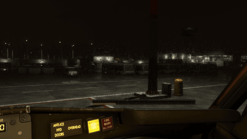 COCKPIT CSS 737-500 avec pluie sur fenêtres