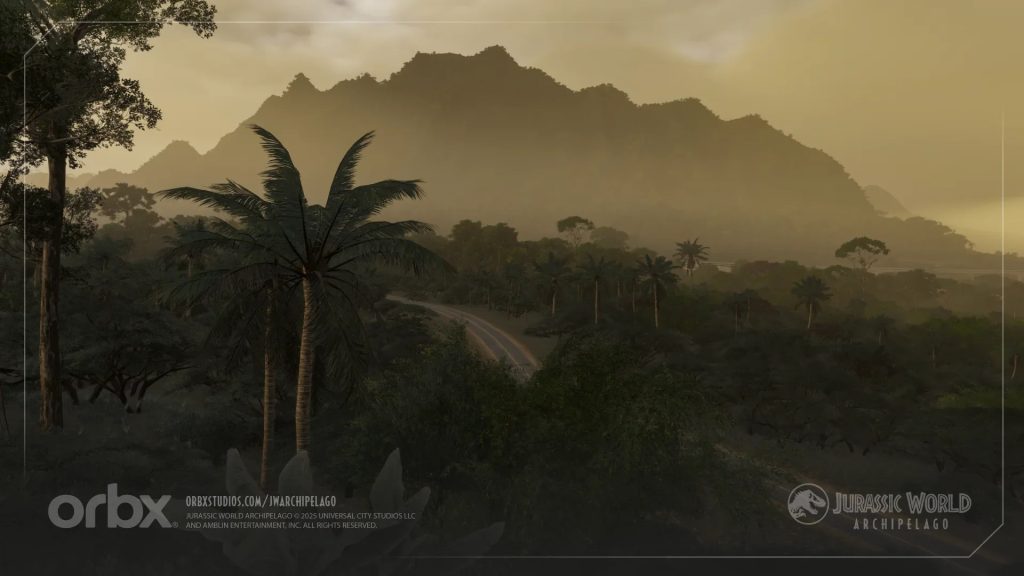 Un sentier Island Misty dans Jurassic World dans MSFS.