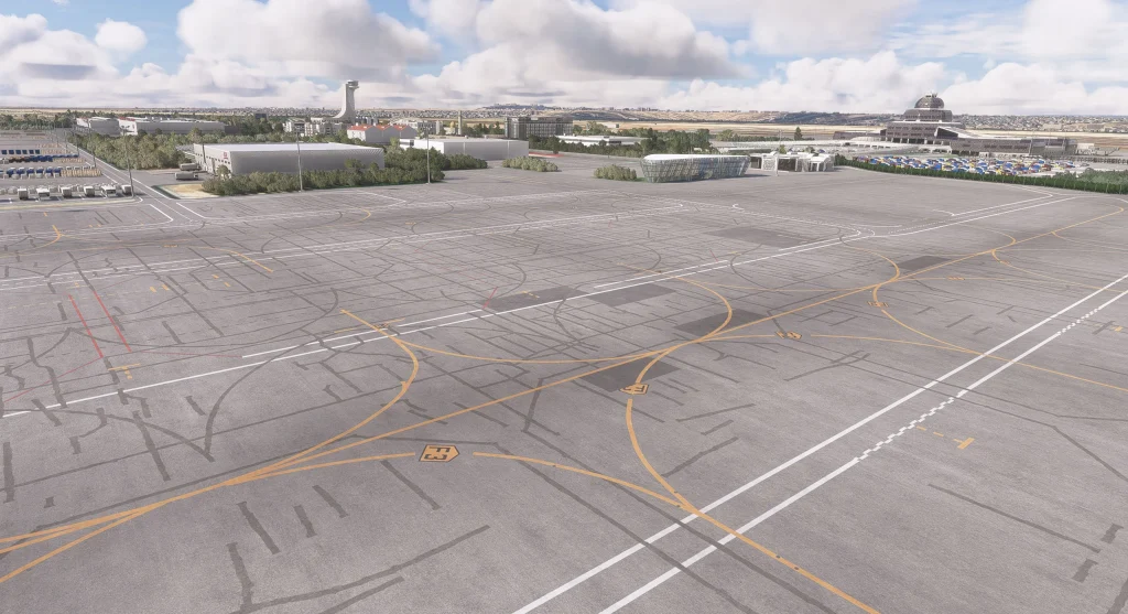 Dans la vue SIM de la interprétation Azrsim du tablier de l'aéroport international Heydar Aliyev de Baku. 