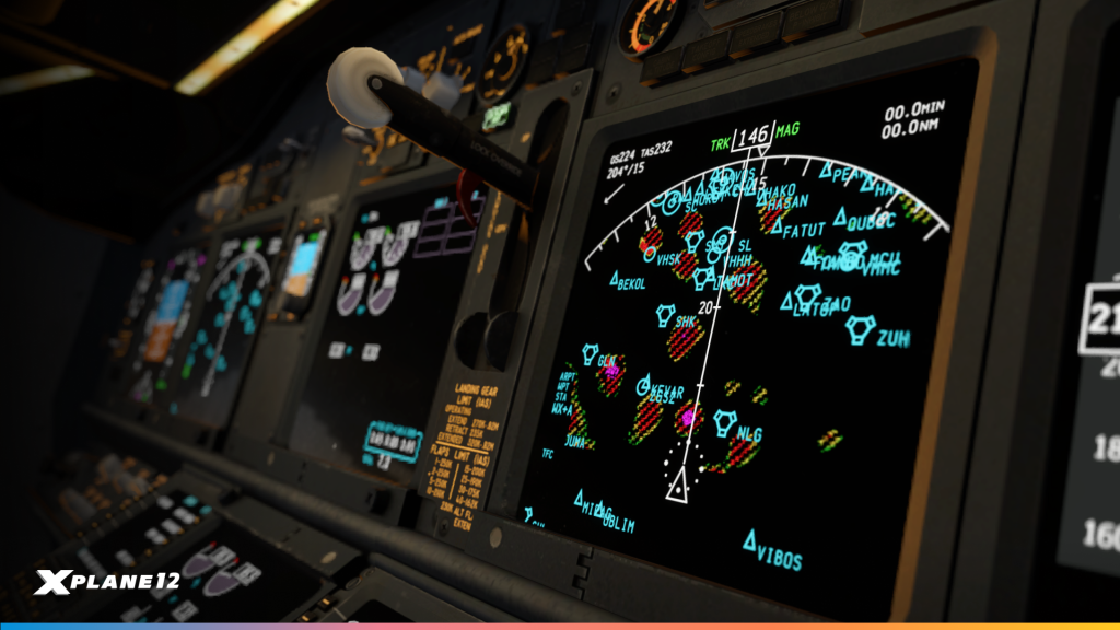 Plan X-Plane 12.3.0 Radar météorologique dans Boeing 737-800