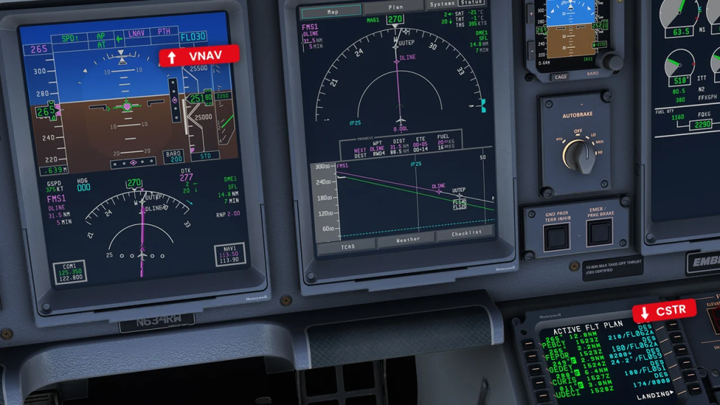 Automatique VNAV pour les e-jets