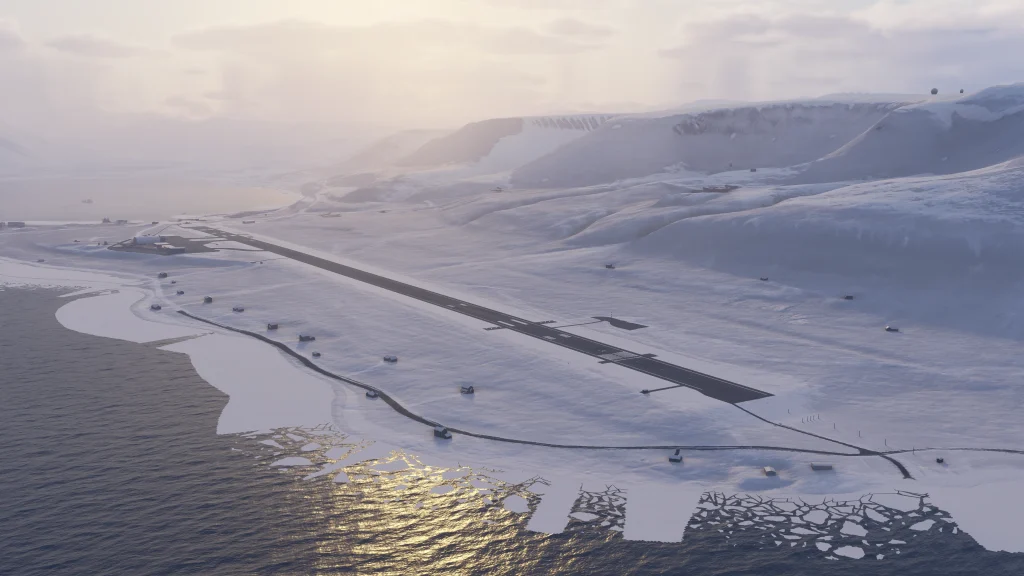 iniBuilds Svalbard ENSB MSFS 2024 Vue à vol d'oiseau