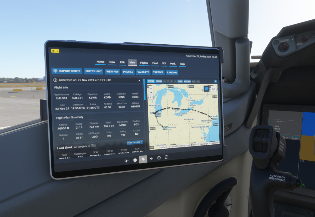 Plugin EFB SimBrief MSFS 2024
