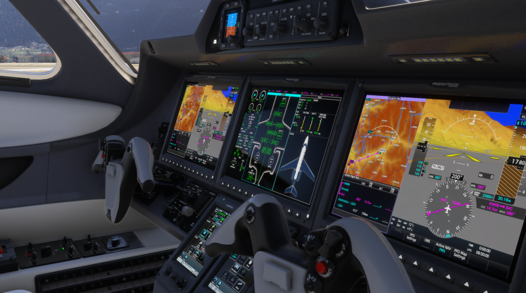 Écrans de cockpit FSReborn Phenom 300E illustrés dans MSFS 2024