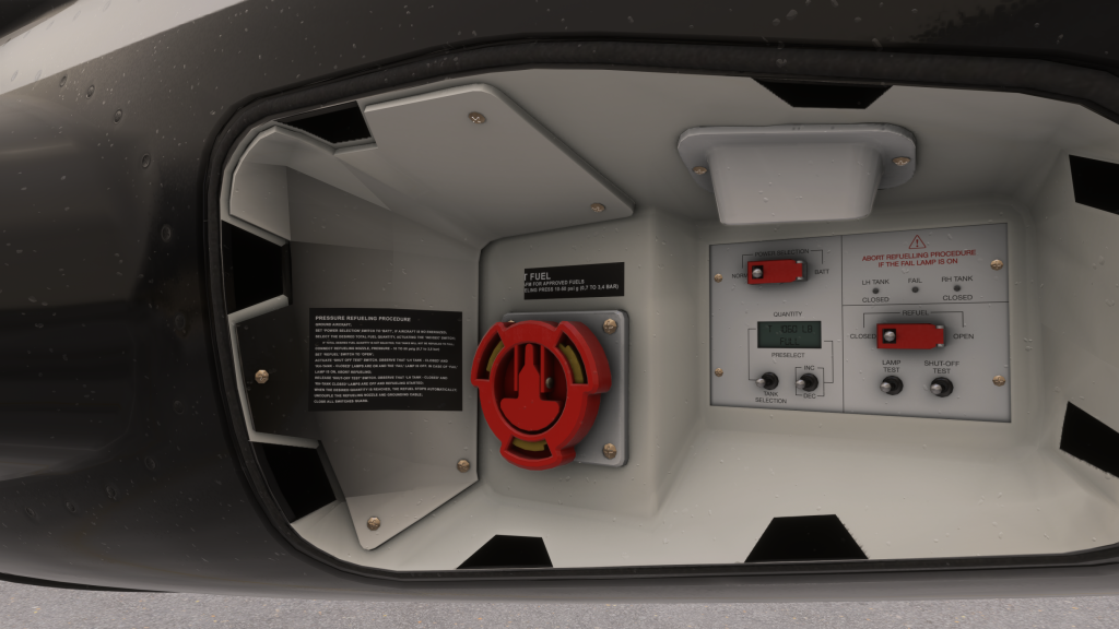 Trappe de ravitaillement FSReborn Phenom 300E illustrée dans MSFS2024