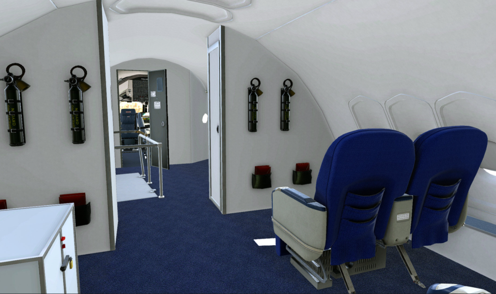 Zone de repos et d'accès de l'équipage sur le pont supérieur du Felis 747-200F