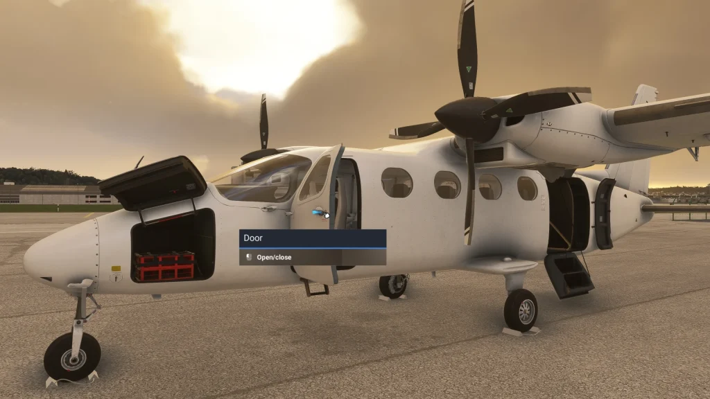 En vue sim de l'avion FSS Tecnam pour le mode walkaround MSFS 2024 