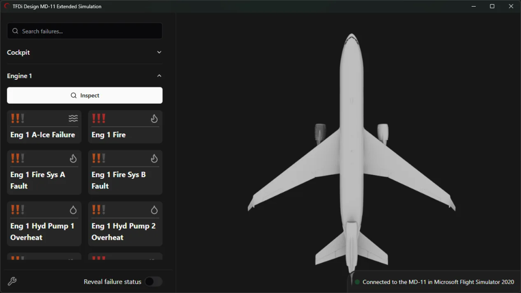 menu de Défaillances MD-11