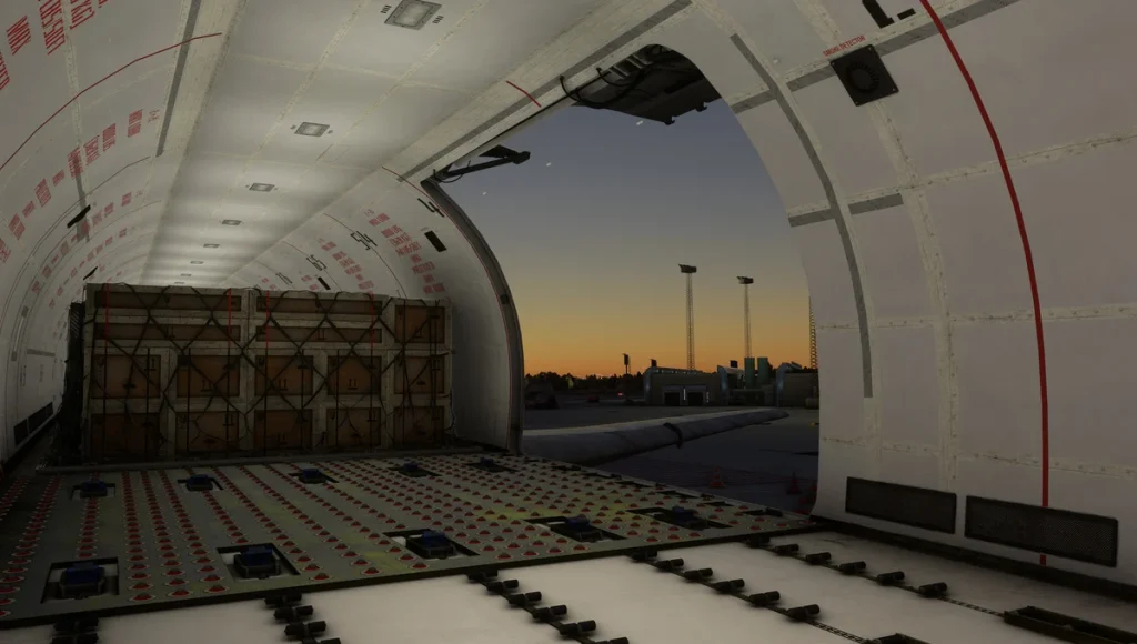 Intérieur de l'avion cargo 727-100