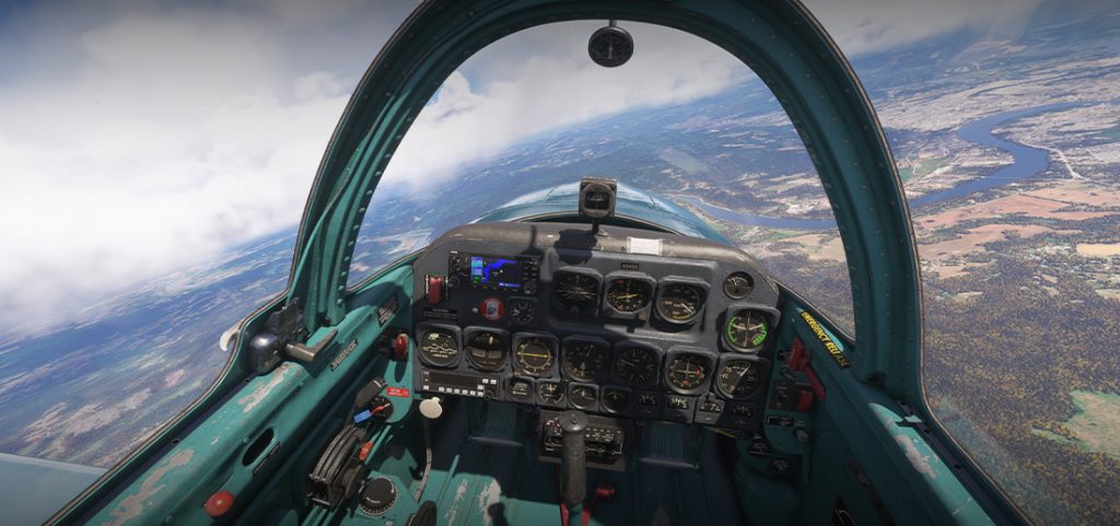 Vue du cockpit du pilote du T‑34