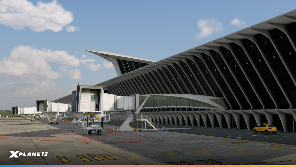 Vue du terminal de l'aéroport LEBB depuis l'aire de trafic