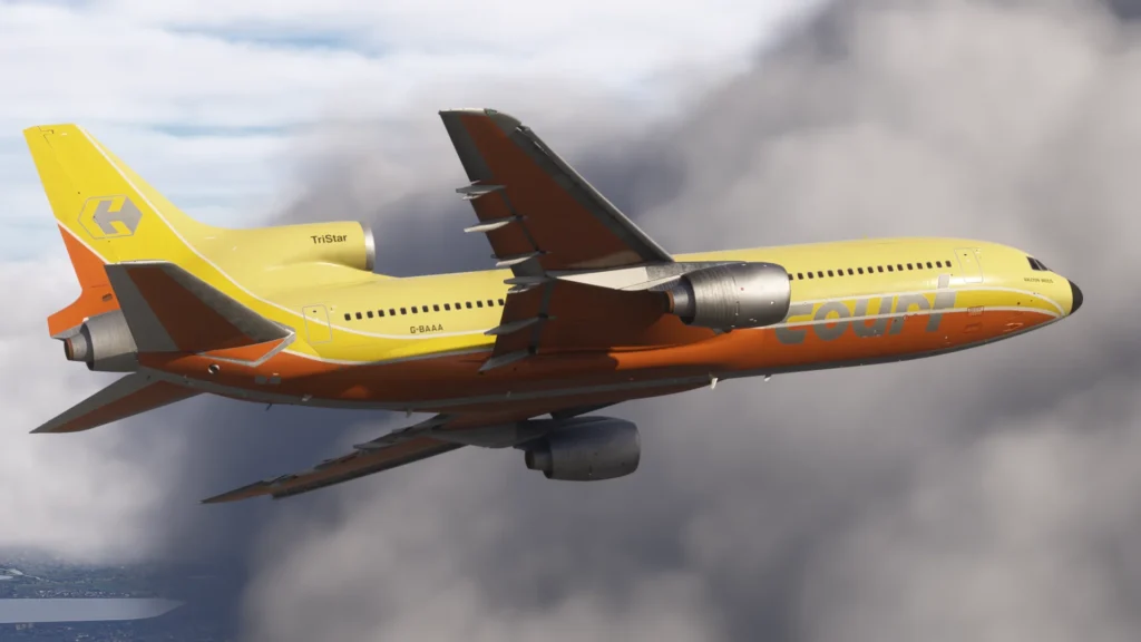L-1011 TriStar tournant à gauche dans MSFS2024. 