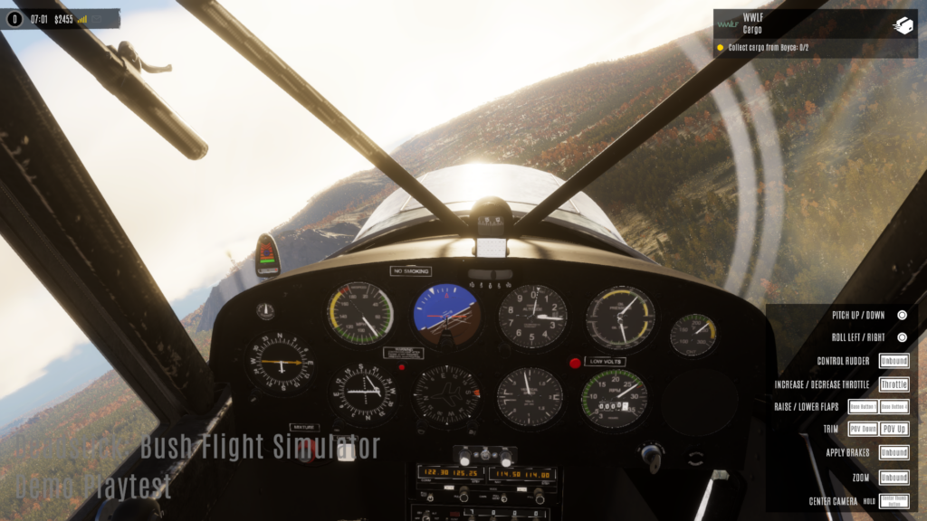 image montrant l'avion volant légèrement de manière non coordonnée lors d'un virage