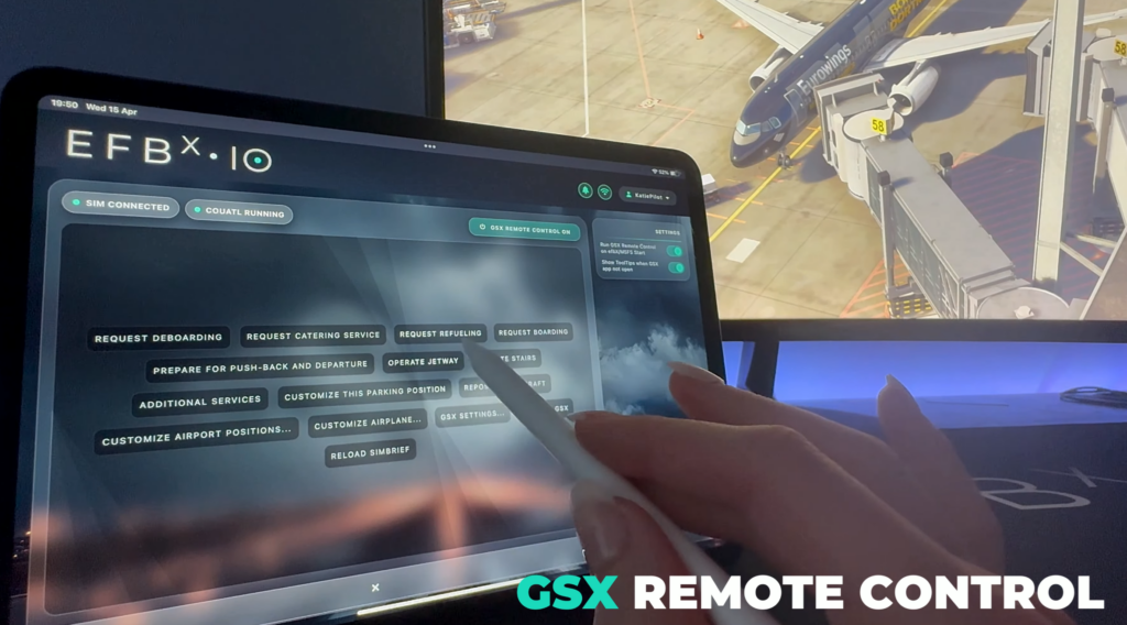 Intégration de la télécommande efbX GSX pour les services d'assistance au sol dans Microsoft Flight Simulator 2024