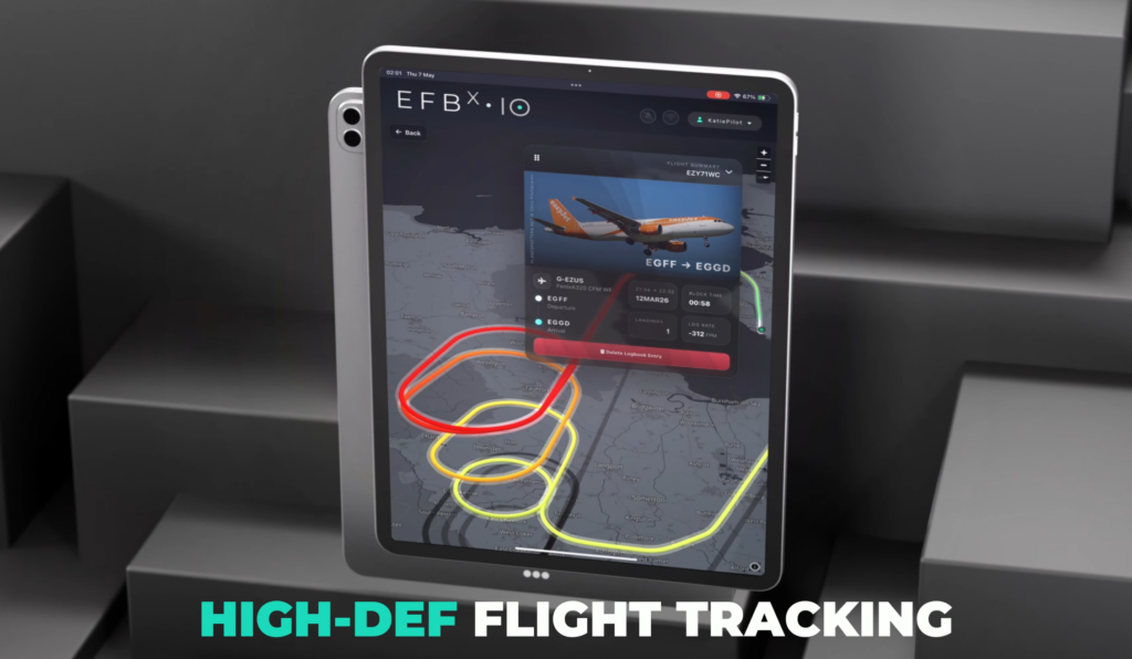 Outils de suivi de vol et de visualisation d'itinéraire haute définition efbX pour Microsoft Flight Simulator