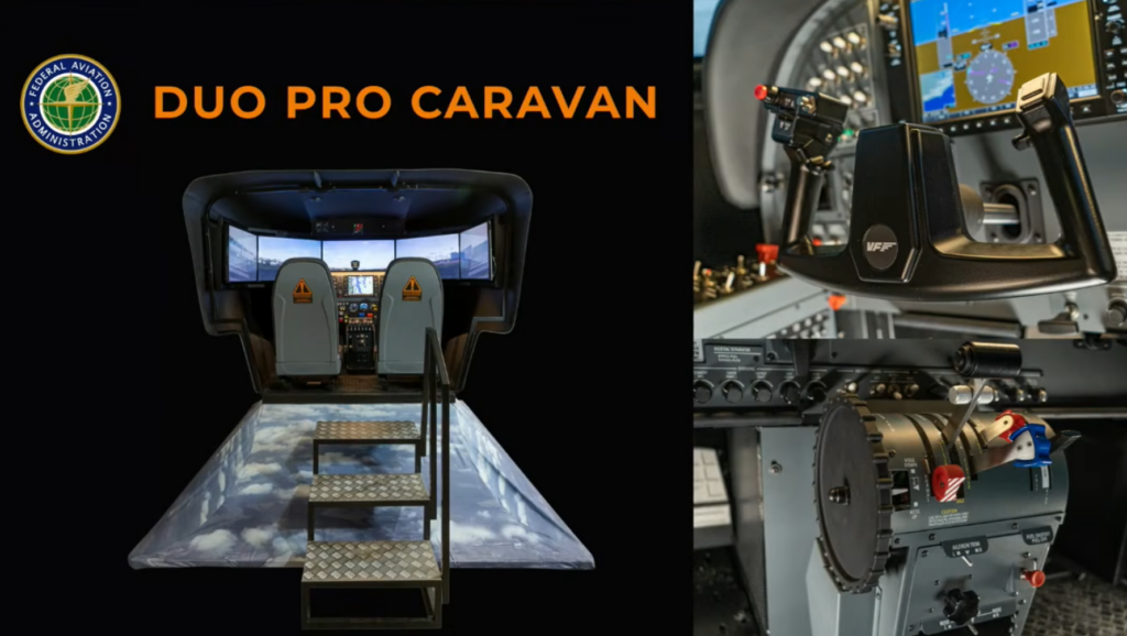 Simulateur de vol VirtualFly Duo Pro Caravan approuvé par la FAA pour la formation des pilotes professionnels