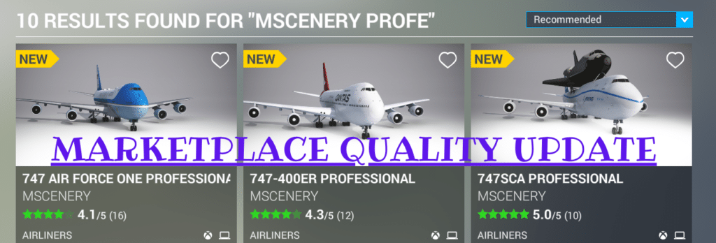 Microsoft supprime MScenery de MSFS Marketplace