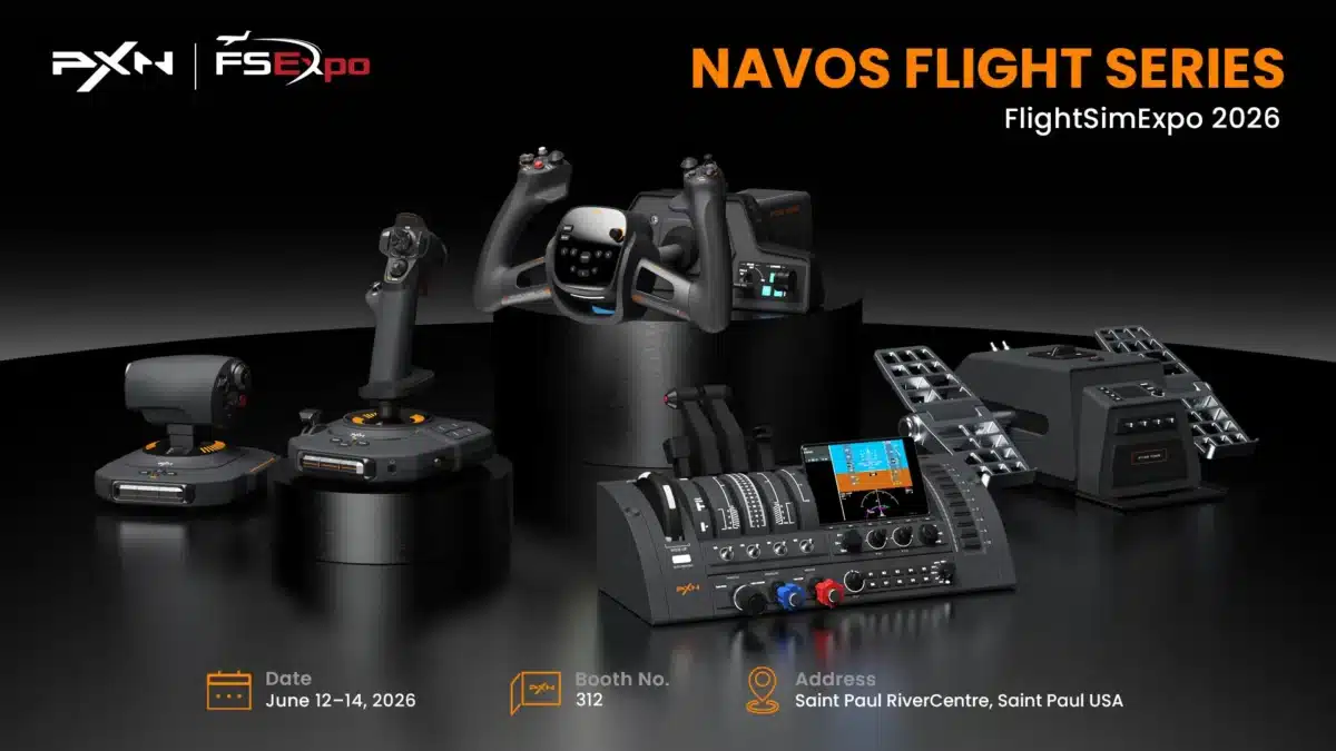 PXN annonce la série de matériel NAVOS Flight avant FlightSimExpo 2026