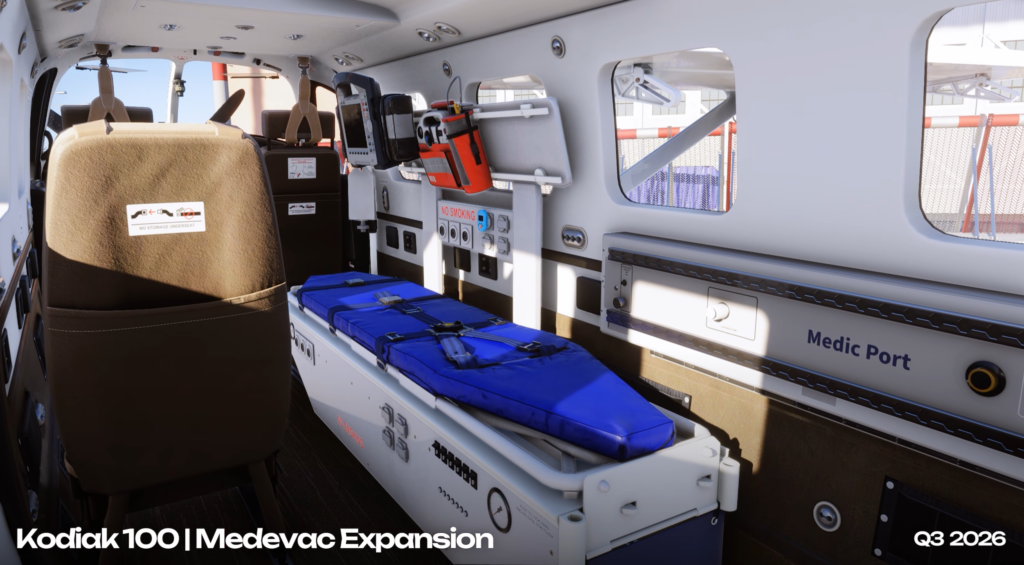 Cabine médicale SimWorks Studios à l'intérieur de l'extension Kodiak 100 Medevac pour Microsoft Flight Simulator 2024