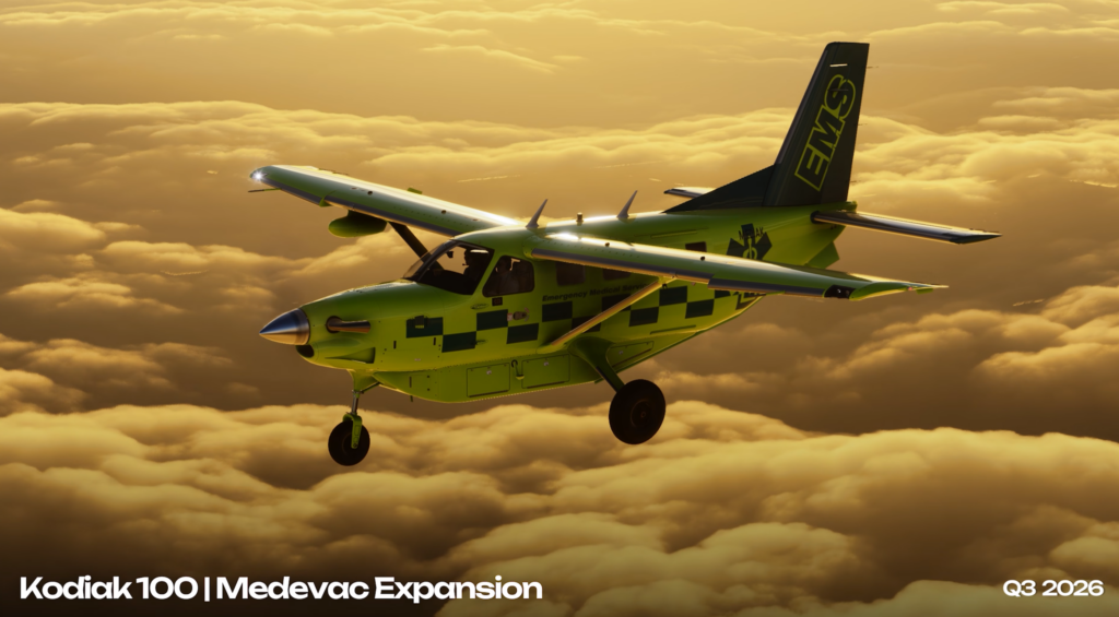 Aperçu de l'extension Kodiak 100 Medevac pour Microsoft Flight Simulator 2024 par SimWorks Studios
