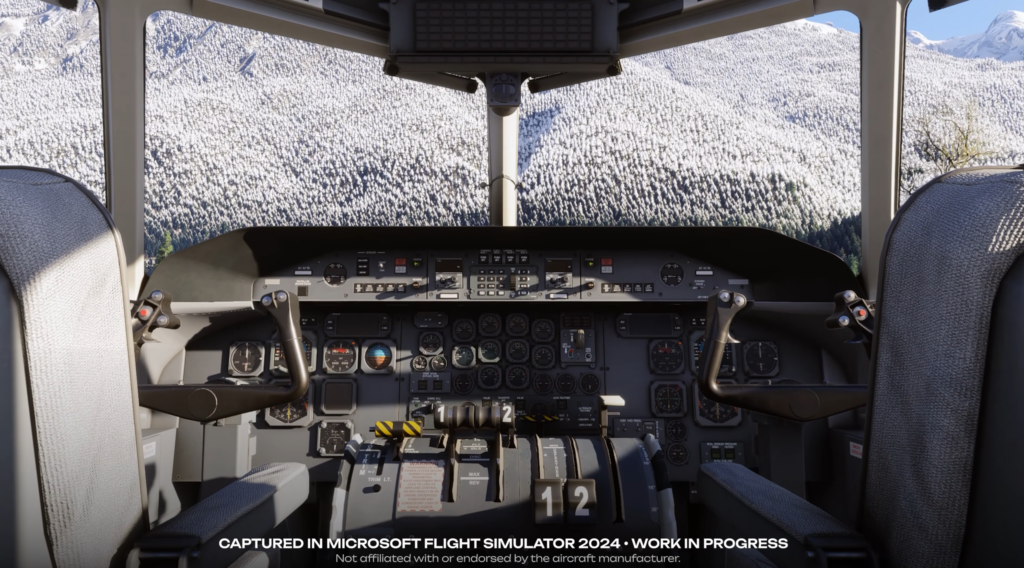 Aperçu du cockpit de SimWorks Studios Classic 8 Series avec le poste de pilotage Dash 8-100 dans Microsoft Flight Simulator 2024