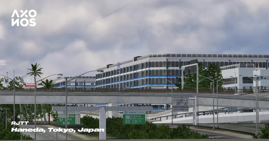 Axonos Tokyo Haneda RJTT X-Plane 12 côté ville